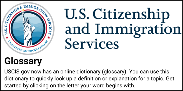 link to USCIS glossary