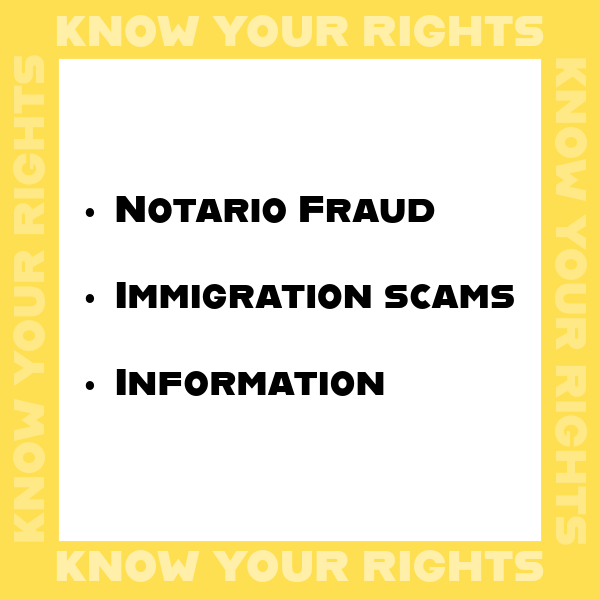 Notario Fraud, Immigration Scams information link button image