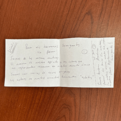 note para mis hermanos inmigrantes - un poema - read aloud in video to the left