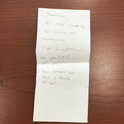 letter, read out loud in video to the left