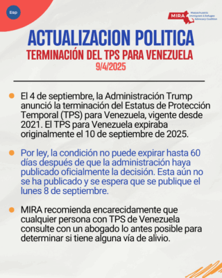 Actualizacion Politica Terminación del TPS para Venezuela 9/4/2025