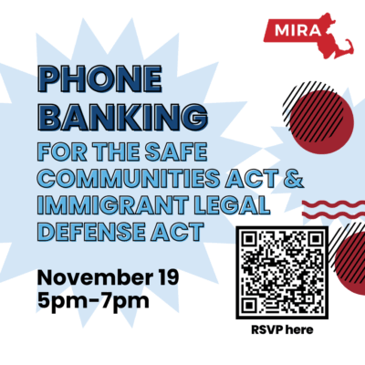 Phone banking for the safe communtiies act & Immigrant legal defense act Nov 19 5-7pm