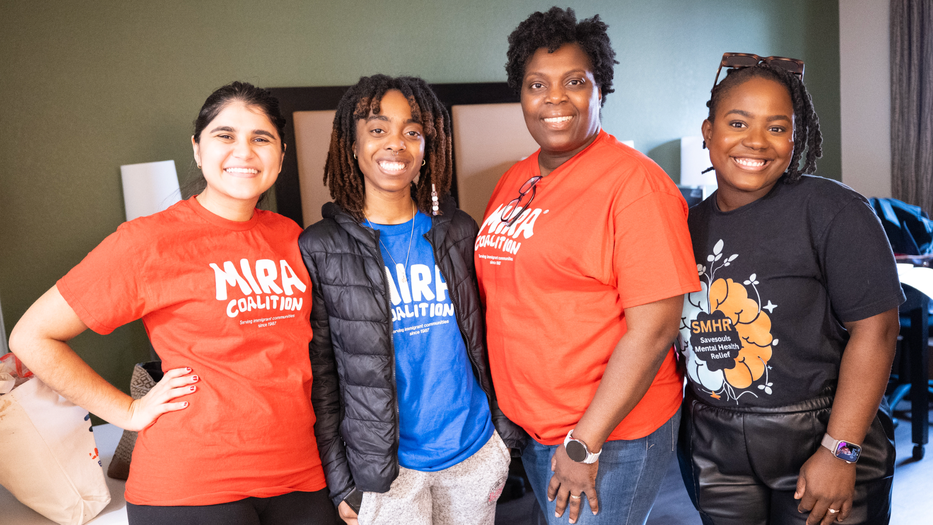 Photo from left: MIRA’s IAS team: Catherine Kannam, Slandy Sanon, and Nahomie Vilnaigre, with partner Obelle Pluviose (SaveSouls)
